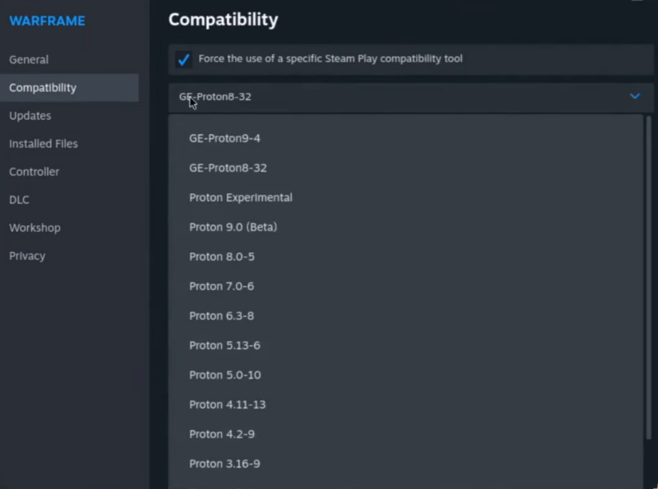 Selecting correct proton version